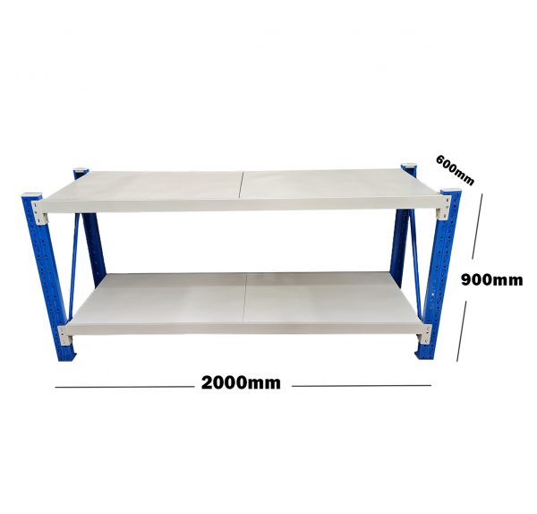 2M Heavy Duty Metal 2 Tier Workbench Unit Blue & White 6920BG