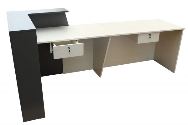 New Model White/Charcoal Reception Desk Counter 2.4M