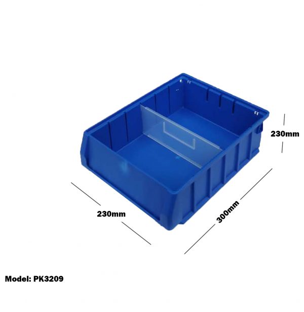 Blue Plastic Stackable Space Saving Storage Bin PK3209