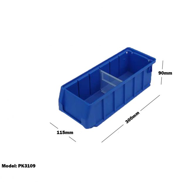 Blue Plastic Stackable Space Saving Storage Bin PK3109