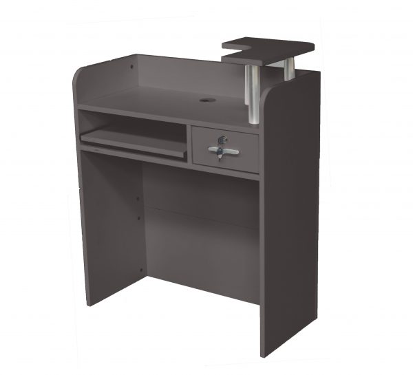Brand New 80cm Small Charcoal Grey Compact Reception Desk Counter For Retail Shops
