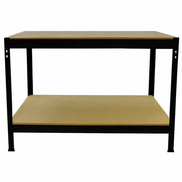 120cm Heavy Duty MDF 2 Tier Workbench Unit Black WB12K