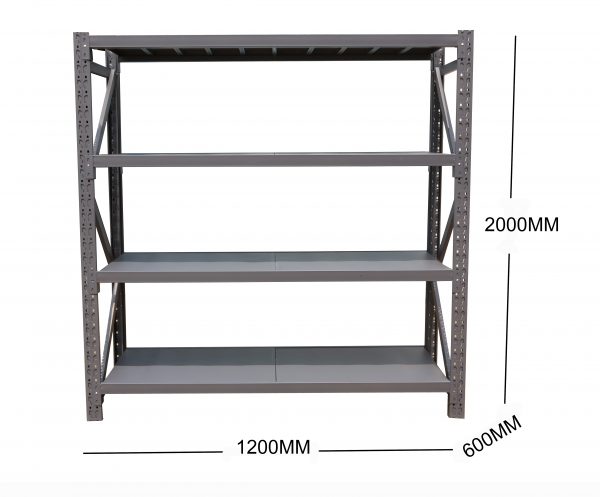 1.2M(L) x 2M(H) x 0.6M(D) Shelves Racking Metal Steel Charcoal 1220C