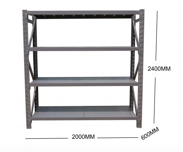 2M(L) x 2.4M(H) x 0.6M(D) Shelves Racking Metal Steel Charcoal 2024C
