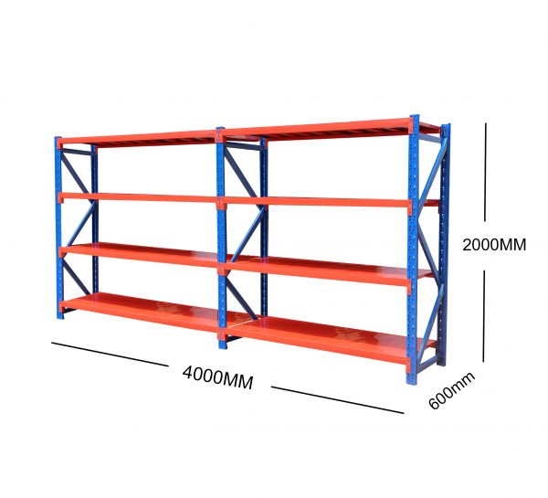 4M(L) x 2M(H) x 0.6M(D) Shelves Racking Metal Steel Blue & Orange 4020BO