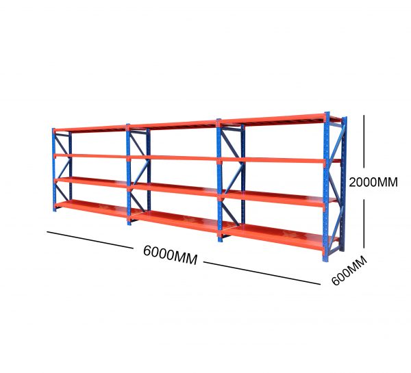 6M(L) x 2M(H) x 0.6M(D) Shelves Racking Metal Steel Blue & Orange 6020BO