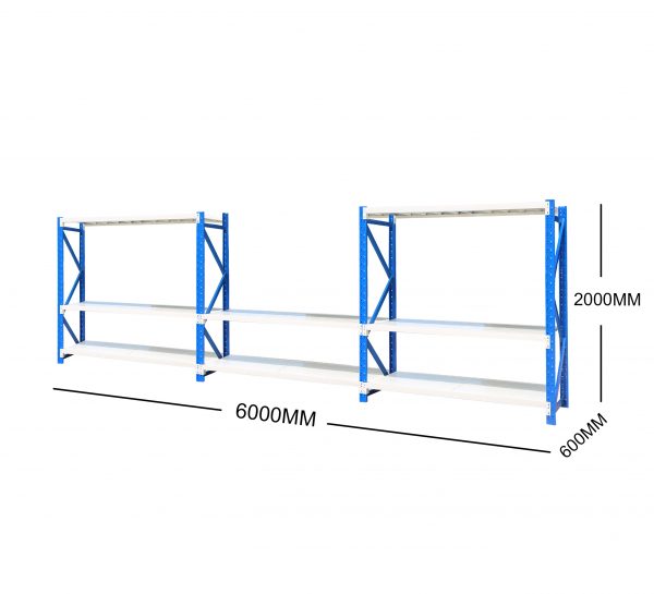 6M Metal Garage Shelving + Workbench Package GP620BG (Blue & Grey)