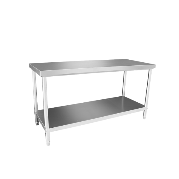 180cm Stainless Steel Metal 2 Tier Workbench Kitchen Bench Freezer Storage